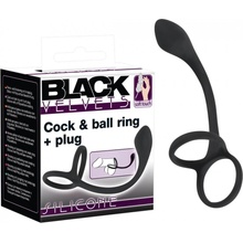 Black Velvets Cock & Ball Ring + Plug Slim