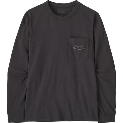 Patagonia Мъжка блуза с дълъг ръкав Patagonia L/S MW '95 Oval Logo Pocket Tee Longsleeve - Ink Black - размер XS (217-0790-0211)