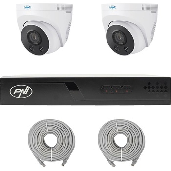 PNI IP710-2IP5 - Комплект за видеонаблюдение 5MPx, 10-канален 4K NVR и 2 куполни 5MPx IP камери (IP710J-2IP5)