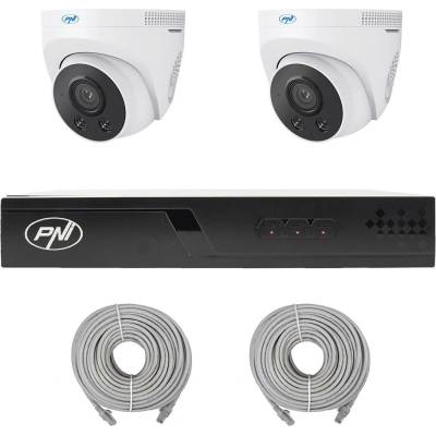 PNI IP710-2IP5 - Комплект за видеонаблюдение 5MPx, 10-канален 4K NVR и 2 куполни 5MPx IP камери (IP710J-2IP5)