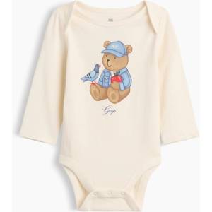 GAP Бебешко боди Brannan Bear с логото GAP GAP | Byal | Момчешки | 0-3 месеца
