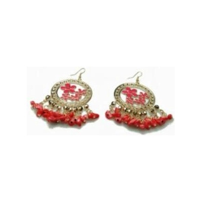 Fashion Jewelry červené s přívěsky 4-b294