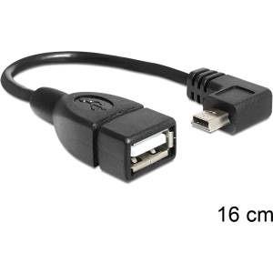 Delock USB-B 2.0 mini - USB-A 2.0 M/F кабел за данни 0.16m OTG 90 83245 (83245)