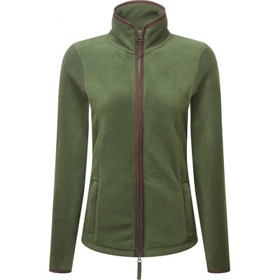 Dámská fleecová mikina s konstrastním lemováním Artisan Moss Green/Brown