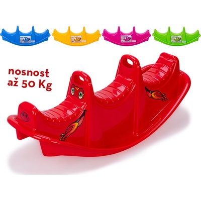 Mikro Trading Houpačka plastová 100x37x39 cm červená – Hledejceny.cz