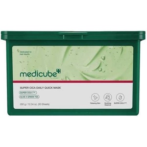 Medicube Super Cica Daily Quick Mask - Успокояваща маска с центела, алое и зелен чай 30бр/350г