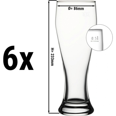 G.Gastro Sklenice na pivo BEER SPECIALS kalibrace 500 ml D9782917 6 x 665 ml