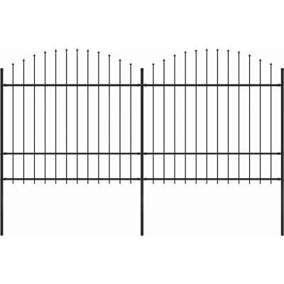 vidaXL Zahradní plot s hroty ocel (1,5–1,75) x 3,4 m černý