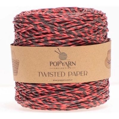 Popyarn papírová příze Twisted Paper B508 - červenočerná