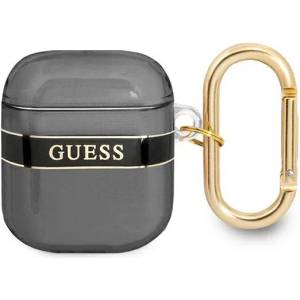 Guess GUA2HHTSK калъф за AirPods, черен, Strap Collection (GUA2HHTSK)