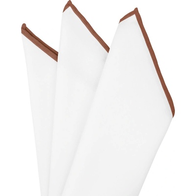 Bubibubi vreckovka do saka s hnedým lemom biela