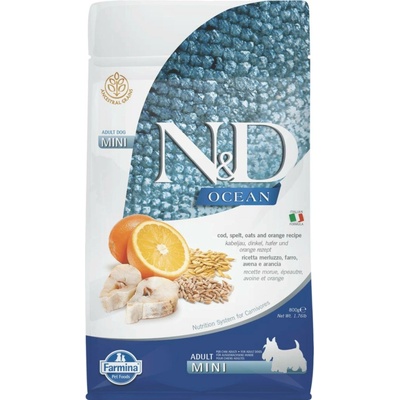 N&D Ocean Dog Adult Mini Low Grain Cod Spelt Oats & Orange 0,8 kg