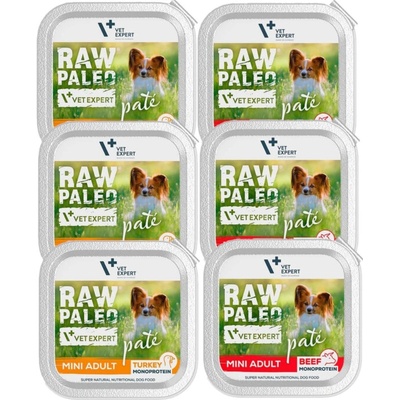 Vetexpert Raw Paleo Adult Mini krůtí a hovězí maso 6 x 150 g