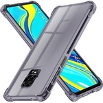 Techsuit Калъф за Xiaomi Redmi Note 9S / Note 9 Pro / Note 9 Pro Max - Techsuit - Удароустойчив Clear Silicone - Опушено Черен