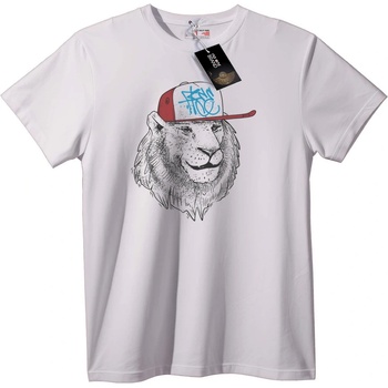 NOONEBRAND Тениска Лъв с Графити Шапка - M, White