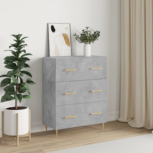 vidaXL Сайдборд, бетонно сив, 69, 5x34x90 см, инженерно дърво (827840)
