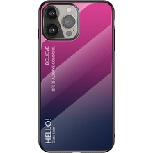 AppleMix Apple iPhone 13 Pro - sklo / guma - čierne / ružové