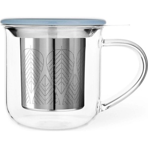 VIVA Чаша за чай с цедка VIVA Minima 400ml, синьо капаче за запарка (1006986) - topmarket