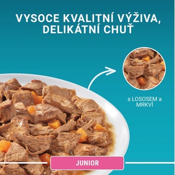Purina One Junior mini filetky s lososem a mrkví ve šťávě 85 g