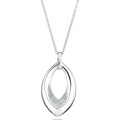 Swan Сребърно колие с циркони JT8292N Swan