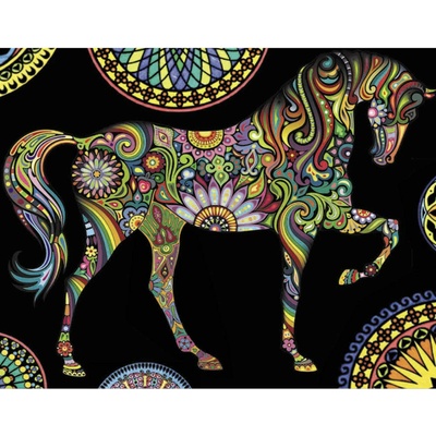 Colorvelvet Sametový obrázek Mandala kůň