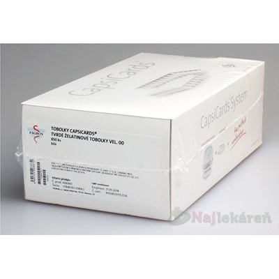 Fagron CapsiCards žel. kapsule vel´. 00 biele 850 ks kartón 17x50 ks 1 bal. 1x1 set