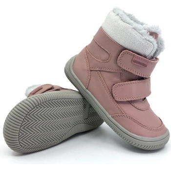 Protetika dievčenské zimné topánky Barefoot TAMIRA PINK ružová