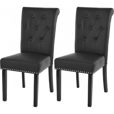 Design Shop Chesterfield 2 tmavé nohy Černá 2 ks