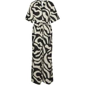 VERO MODA Гащеризон Vero moda Agnete 3/4 sleeve jumpsuit - Multicolor (Black / Aop Graphic Sand Dollar)