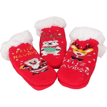 Image 1 of Бебешки коледни чорапи в червено - 3 броя