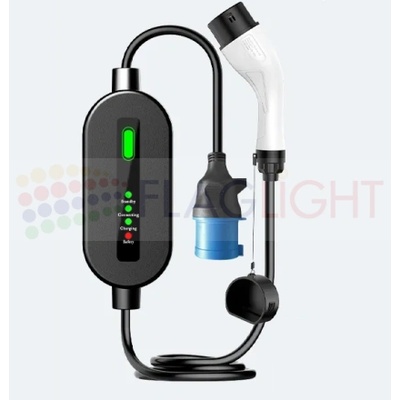 7 kW Преносимо EV Зарядно Устройствo за Електромобили тип 2, 32 A, CEE Контакт (FL-EU001-2)