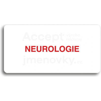 ACCEPT Piktogram NEUROLOGIE - bílá tabulka - barevný tisk bez rámečku