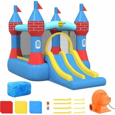 Happy Hop Nafukovací hrad s dvojitou skluzavkou 368,5x265x220 cm
