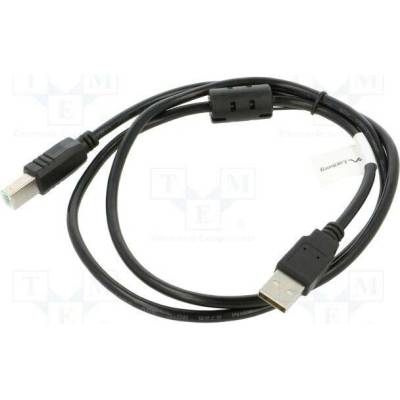 Lanberg CA-USBA-11CC-0010-BK USB 2.0, USB A vidlice,USB B vidlice, zlacený, 1m, černý