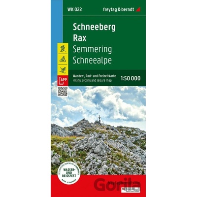 Schneeberg - Rax, Wander-, Rad- und Freizeitkarte 1:50.000, freytag & berndt, WK 022