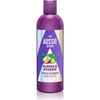 Aussie SOS Blonde Hydrate лилав тониращ шампоан за руса коса 300ml