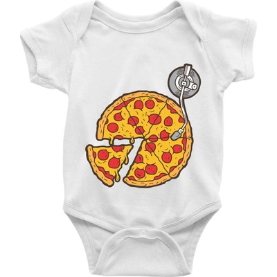 Pizza DJ Body dojčenské s krátkym rukávom Krátký Biela