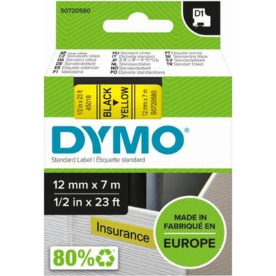 Dymo 45018 černý tisk/žlutý podklad, 7m, 12mm – Zbozi.Blesk.cz