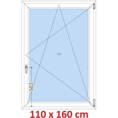 Soft Plastové okno 1100 x 1600 mm otevíravé a sklopné Ořech