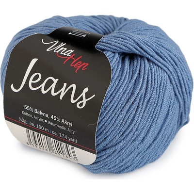 Pletací příze Jeans 50 g Varianta: 12 (8104) modrá jeans, Balení: 1 ks 61353/158978/291418