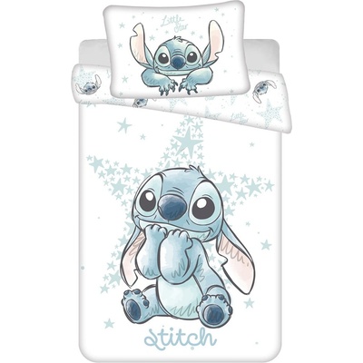 Jerry Fabrics Бяло памучно детско спално бельо 100x135 cm Lilo and Stitch "White Star" - Jerry Fabrics (24BS121)