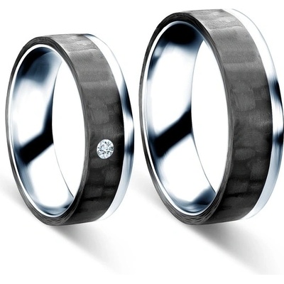 Savicki Snubní prsteny karbon stříbro ploché SAVSRC2 6 SRC2 6