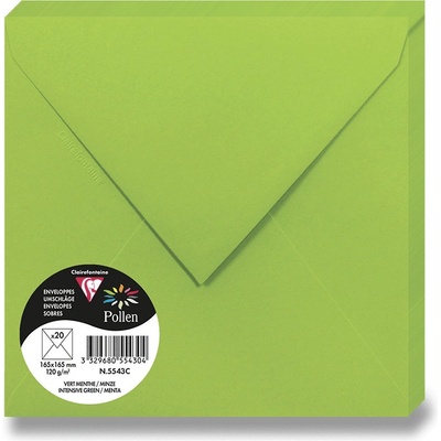 Clairefontaine - obálka - 165 × 165 mm, olizová, 20 ks, tmavě zelená