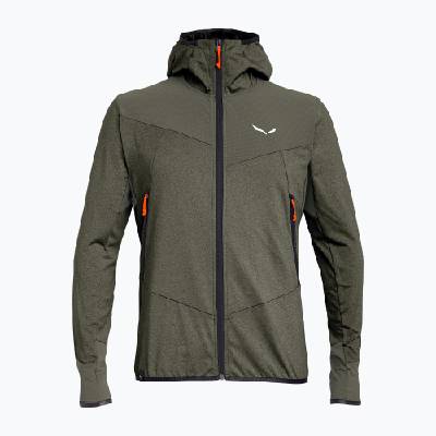 Мъжки трекинг суитшърт Salewa Agner Hybrid PL/DST FZ Hoody faded green melange/0910