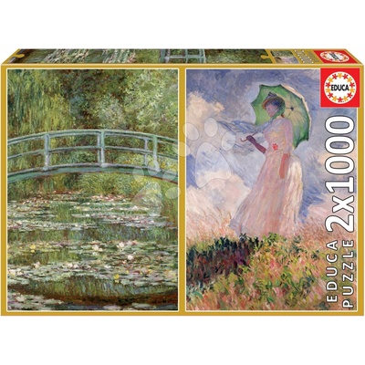 Educa Claude Monet The Water-Lily Pond Woman with Parasol Turned to the Left a Fix lepidlo 2 x 1000 dílků