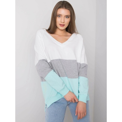 Dámska Oversize pásikavá mikina biela + šedá