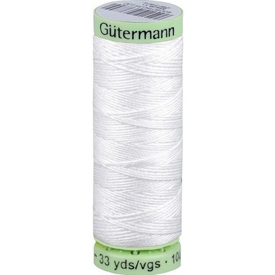 Prima-obchod Polyesterové nitě Gütermann Jeans návin 30 m, barva 800 bílá
