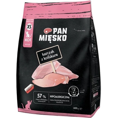 PAN MIĘSKO Kuracie s králikom pre mačiatka 0,4 kg