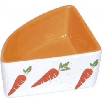 Image 1 of Nobby Съд за храна или вода керамичен ъглов Морков бежаво/оранжев - 100 мл, 9х9х4 см, nobby Германия 82364