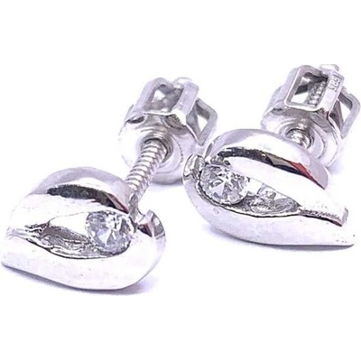 Jan Kos jewellery zlaté náušnice s bílým kamenem 31507607